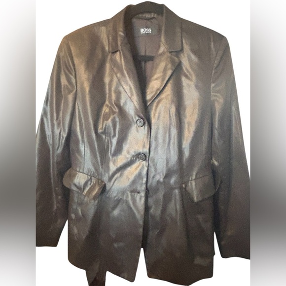 Hugo Boss Jackets & Blazers - Vintage Hugo Boss Faux Leather Jacket Ladies size 8 Cyberpunk Cybergoth 90s 00s